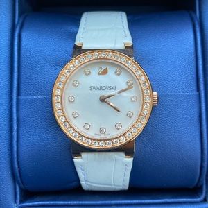 🌟HP🌟 SWAROVSKI Citra 5027219 Rose Gold Watch White Strap